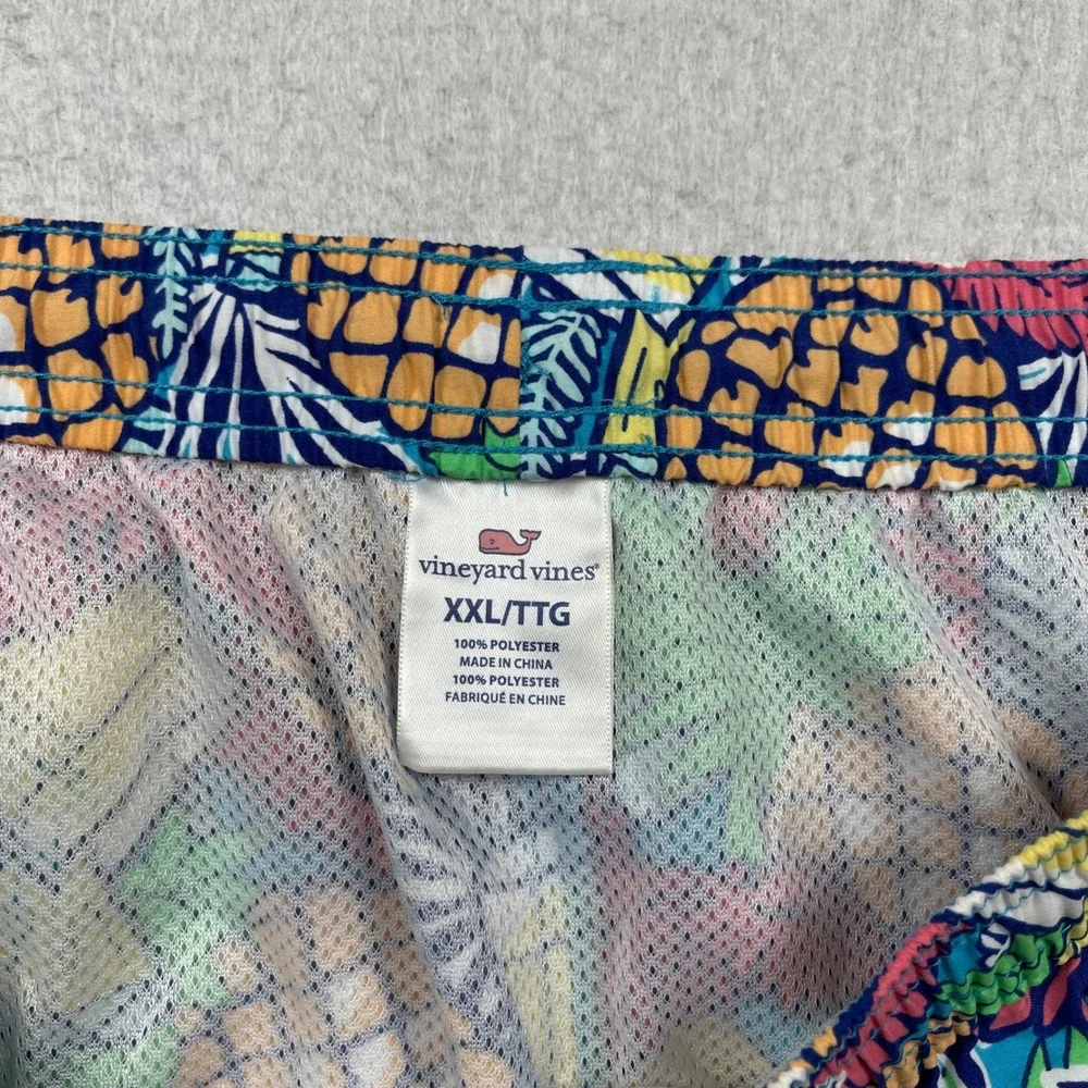 Vineyard Vines Swim Trunks Mens XXL‎ Multicolor Pineapple Tropical Drink Print